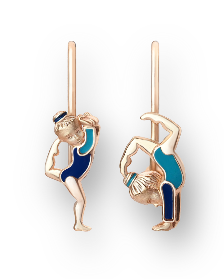 Серьги "Гимнастки " 585