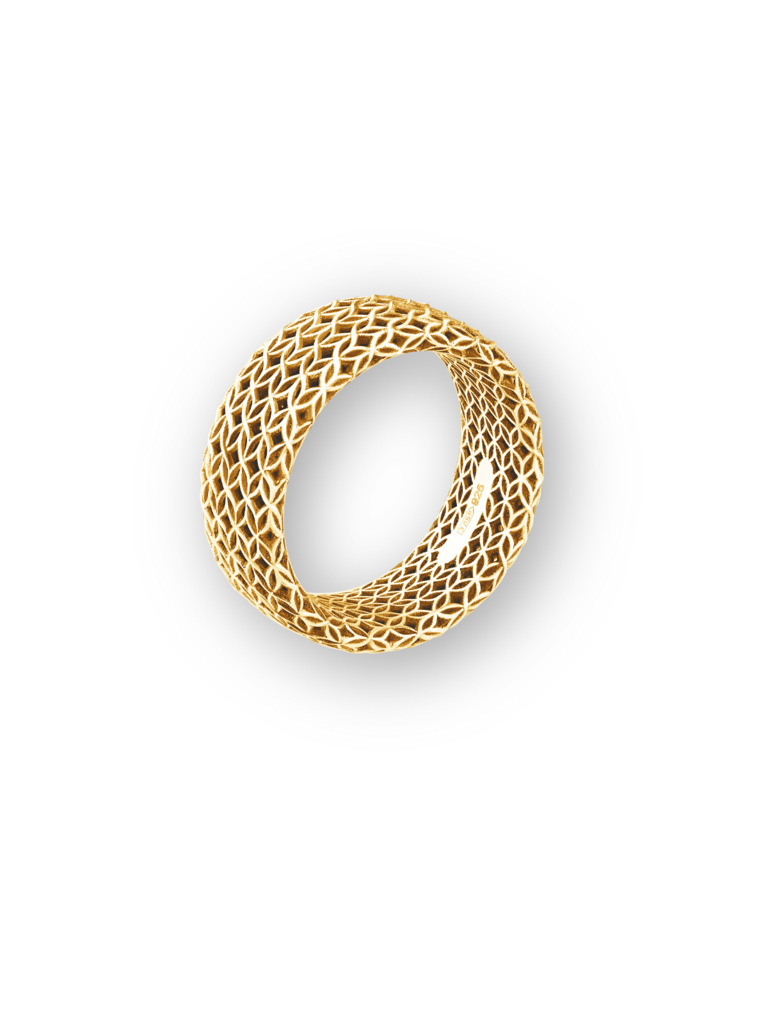 Кольцо "Масверк" (широкое, S), золоченое