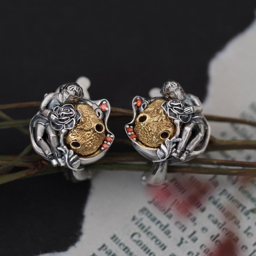 Серьги "На моей планете"( золочение /ор.сапф)