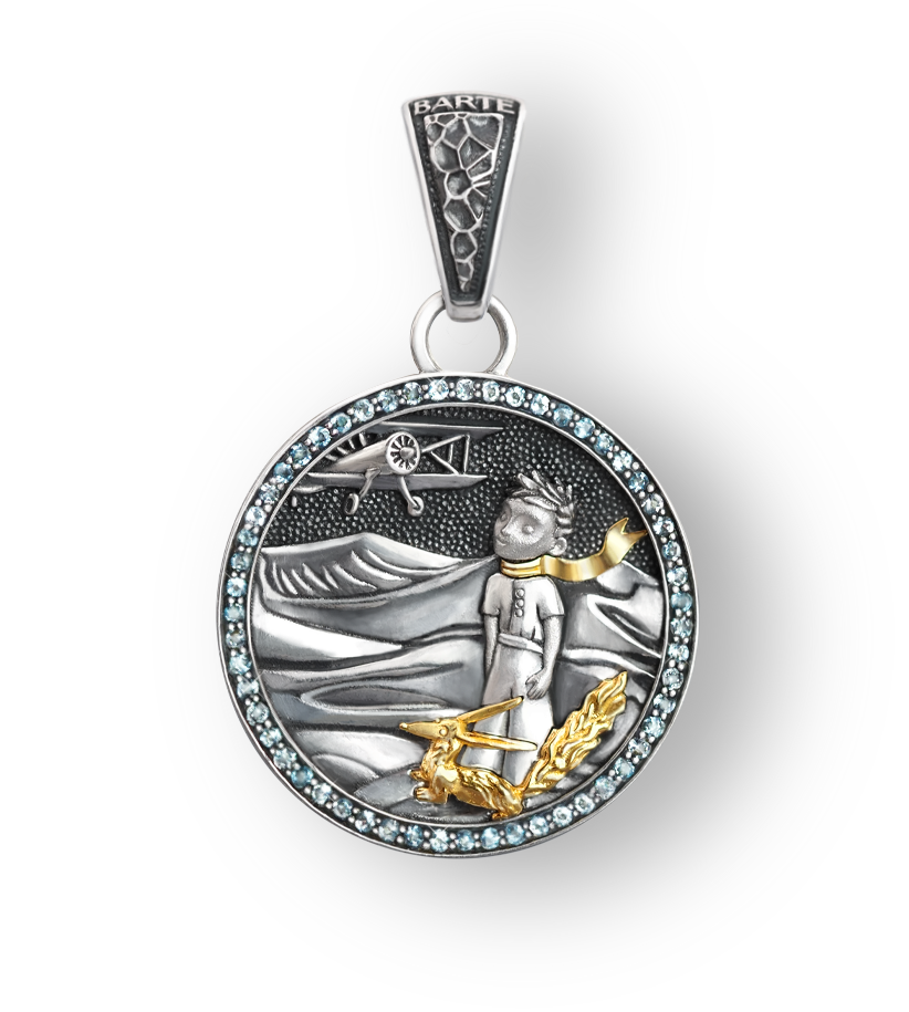 Кулон "Смотришь на небо..." (анг. 925) с топазами