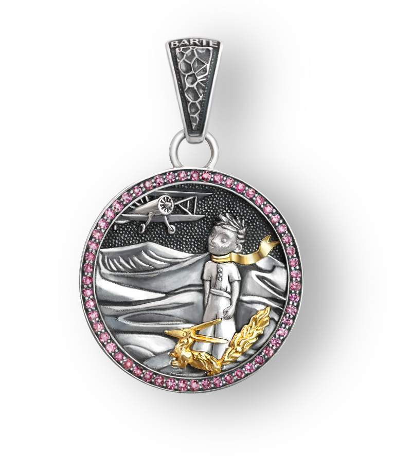 Кулон "Смотришь на небо..." (анг. 925) с родолитами