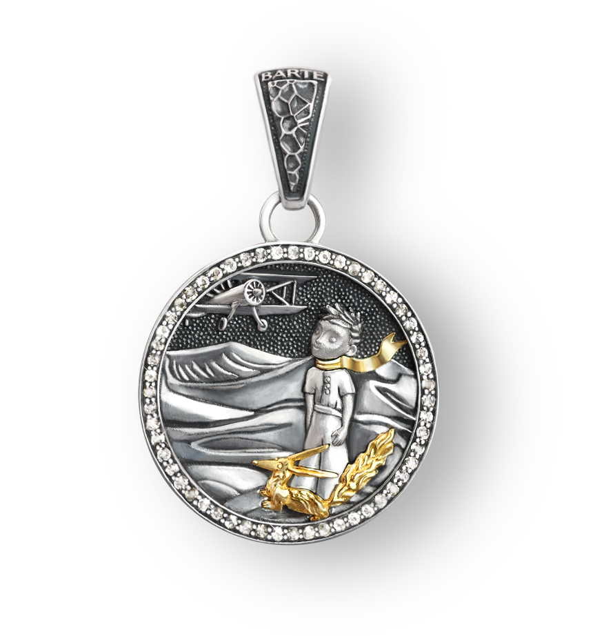 Кулон "Смотришь на небо..." (анг. 925) с цирконами