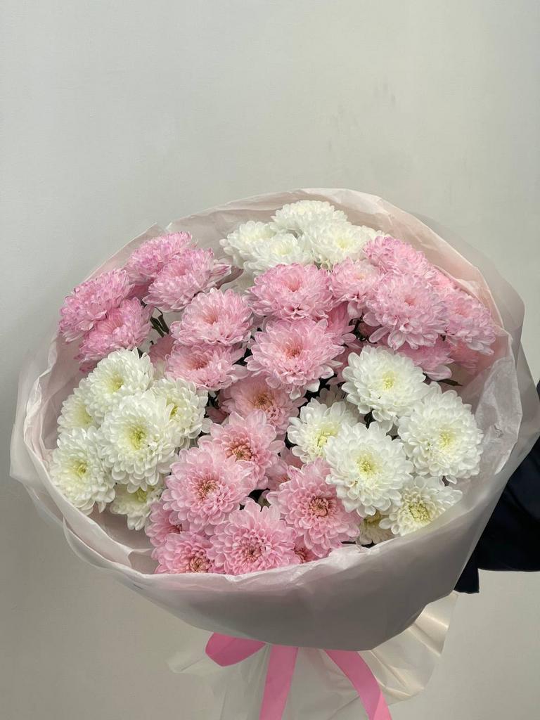 Монобукет из 7 кустовых хризантем