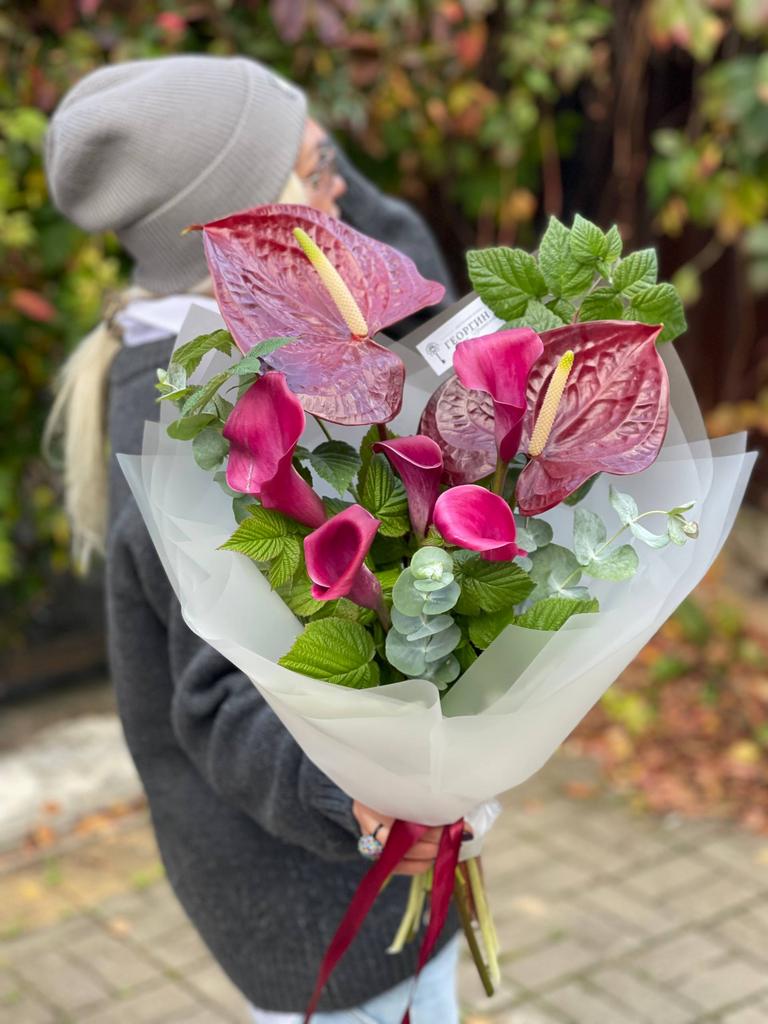 Дуо букет с  калами и антуриумом