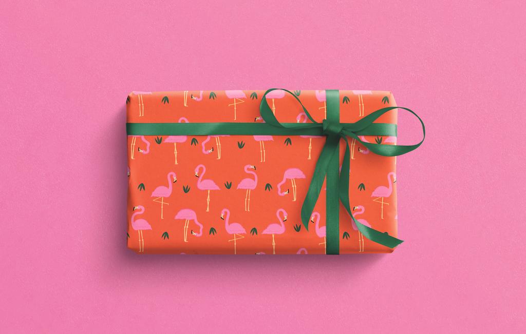 Упаковочная бумага Фламинго