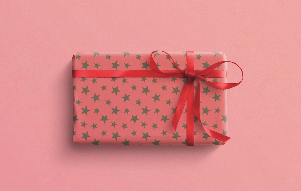 Упаковочная бумага Golden Stars (Red)