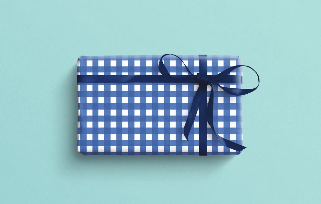 Упаковочная бумага Синяя Клетка