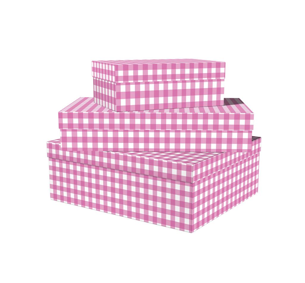 Коробка Розовая Клетка