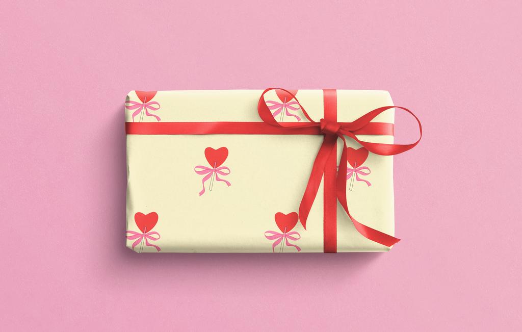 Упаковочная бумага Сердца-леденцы