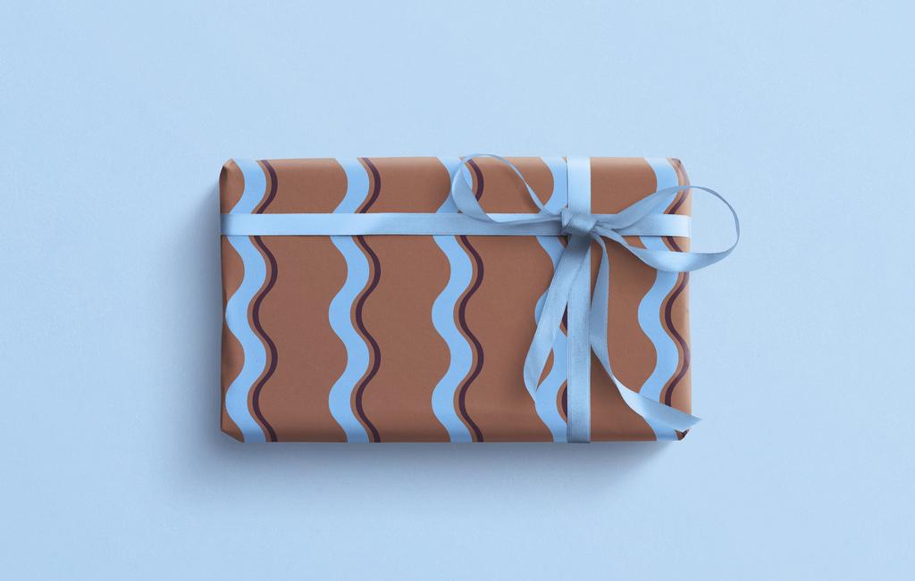 Волны (коричневый с голубым)