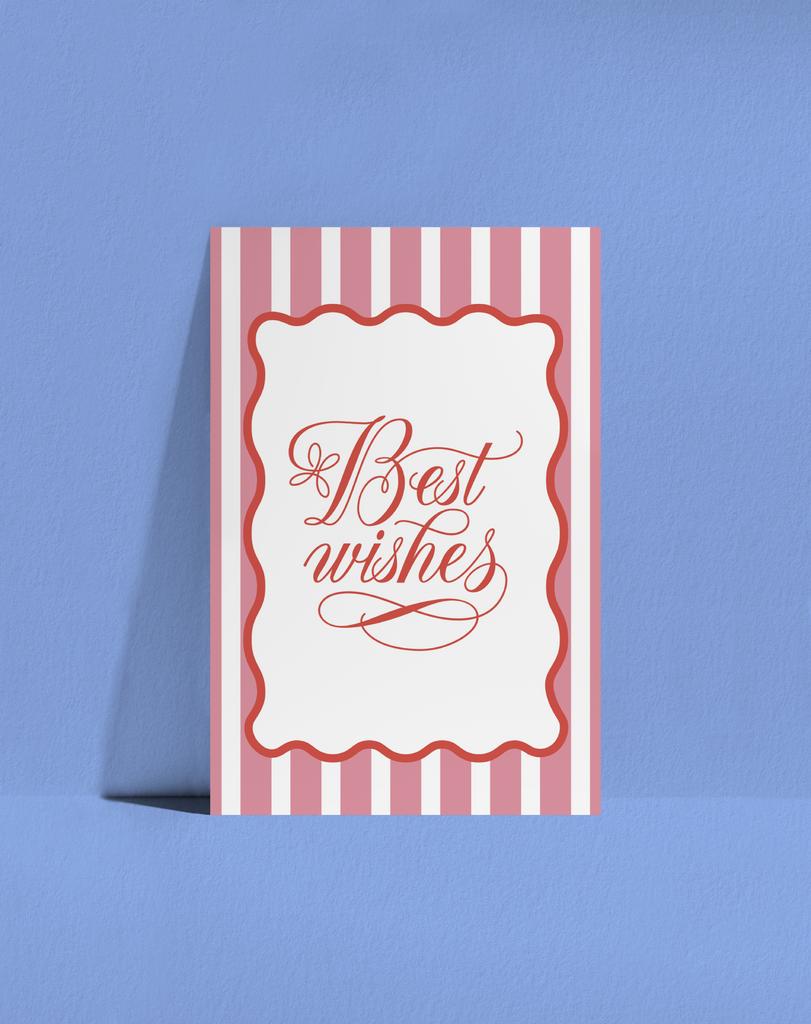 Открытка Best Wishes Red Pink