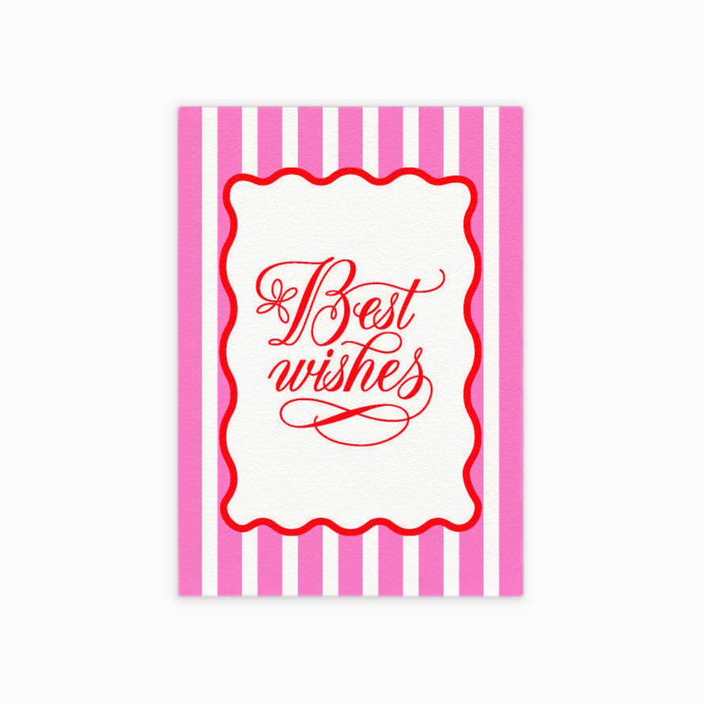 Открытка Best Wishes Red Pink