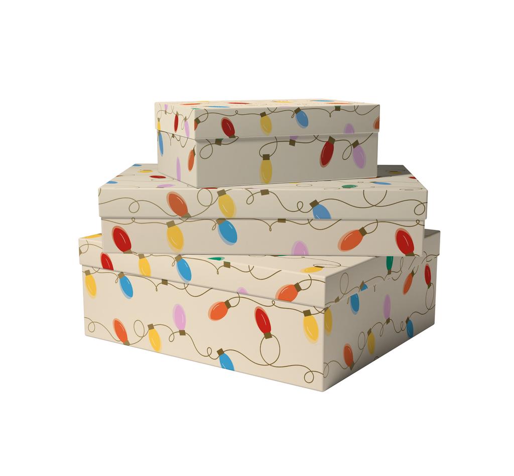 Коробка Фонарики  (золотое тиснение)