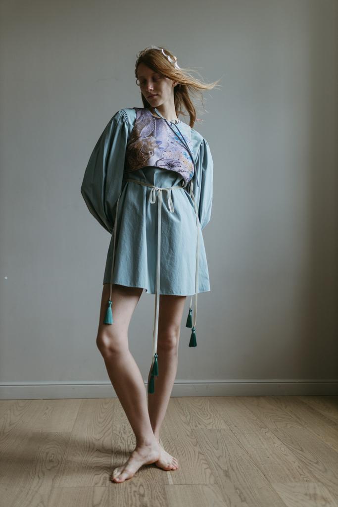 Платье-рубаха из вареного хлопка/ Сotton shirt dress