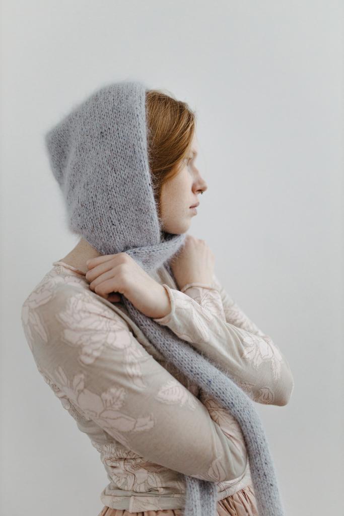 Шапка из ангоры  с длинными ушками в разных цветах/ Cap with long ties