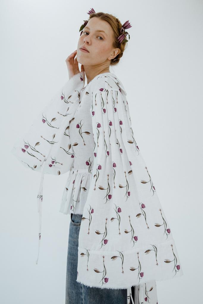 Блуза из льна «Рябчик»