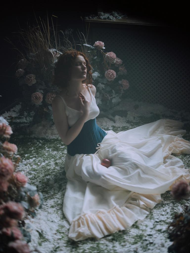 Корсет из бархата “Изумрудный “