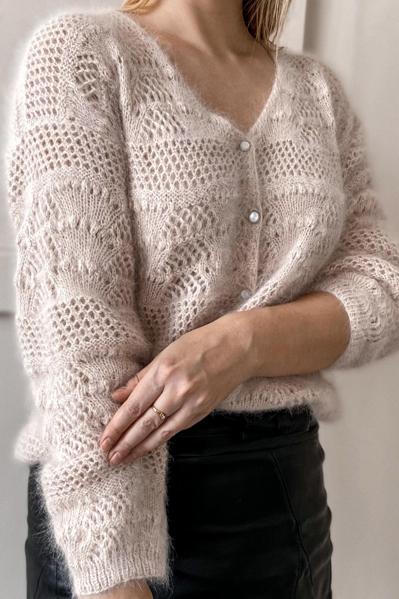 Мастер-класс спицами Кардиган Мираж