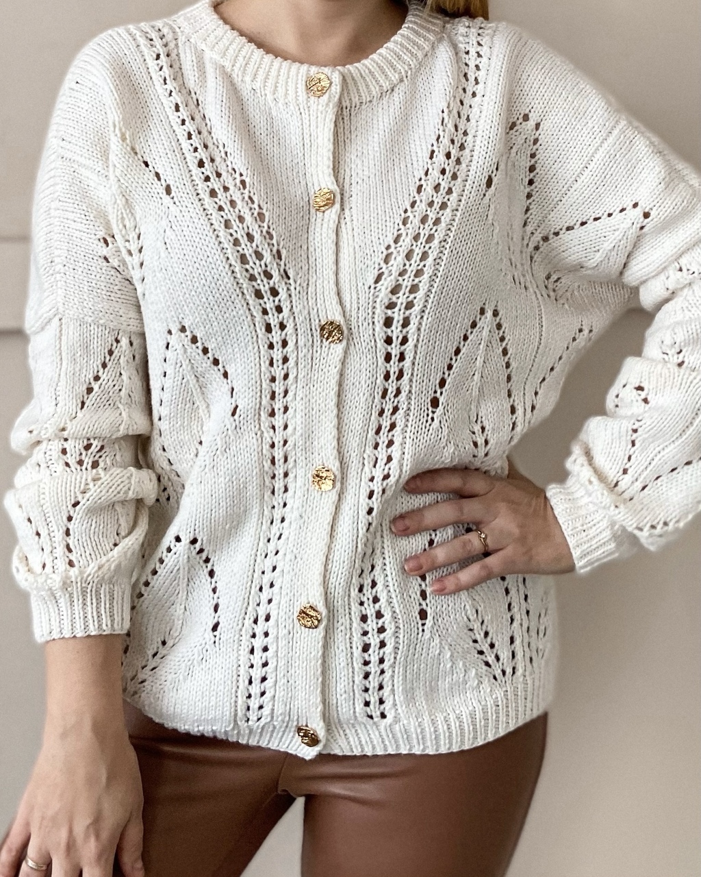 Мастер-класс спицами Кардиган Ливз