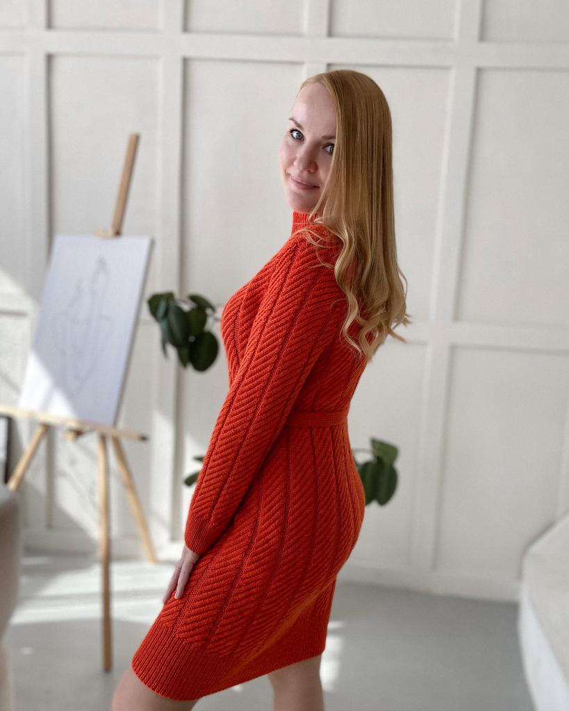 Мастер-класс спицами Платье Твист