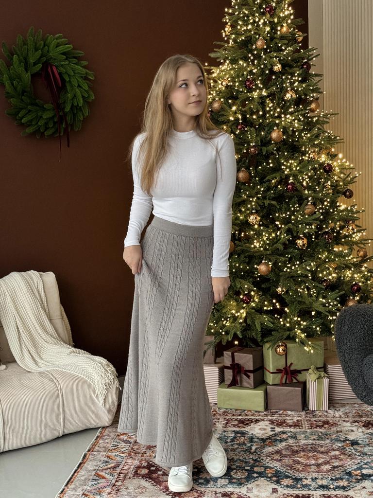 Мастер-класс спицами Юбка Макси