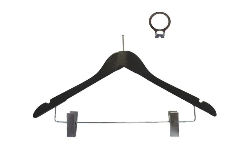 Плечики деревянные антивандальные с клипсами