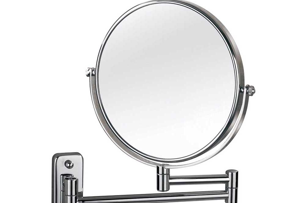 Зеркало настенное поворотное, круглое, хром, 6"