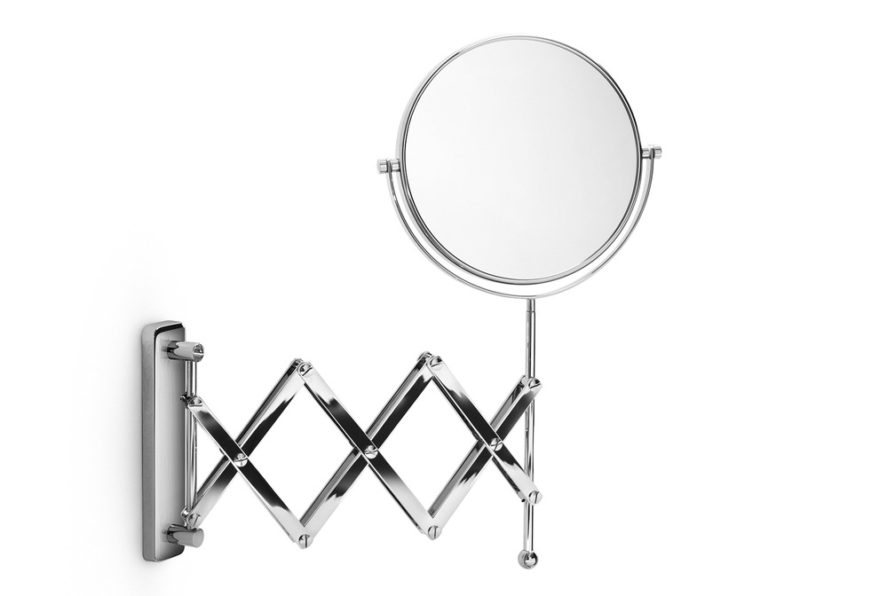 Зеркало настенное поворотное, круглое, хром, 6"