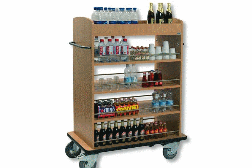 Тележка для напитков с 5 полками из МДФ, сталь, 55*80*120