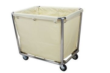 Тележка для белья на 300л. Корпус нержавеющая сталь.  Размер 55*90*95
