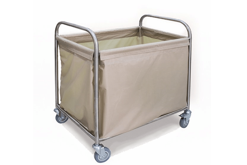 Тележка для белья на 240л. Корпус нержавеющая сталь.  Размер 55*80*95