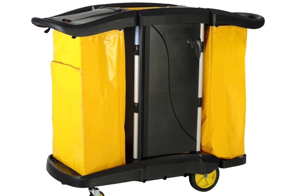 Тележка для горничных с полками и 2-мя мешками