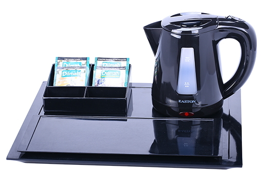 Чайный набор антивандальный R 202, пластик, черный/белый, 385*208*22  Объем: 0,8 литра Мощность: 1200W