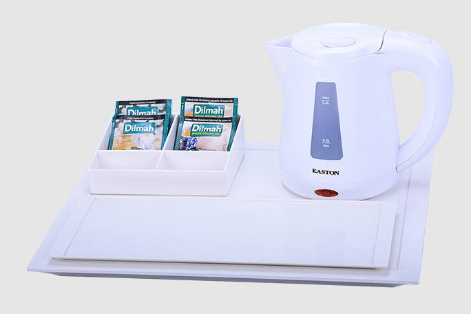 Чайный набор антивандальный R 202, пластик, черный/белый, 385*208*22  Объем: 0,8 литра Мощность: 1200W