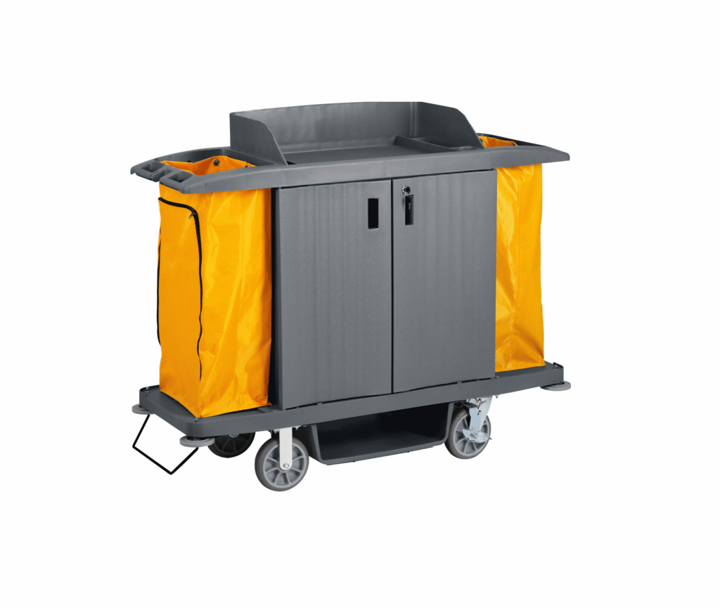 Тележка для горничных с полками и 2-мя мешками