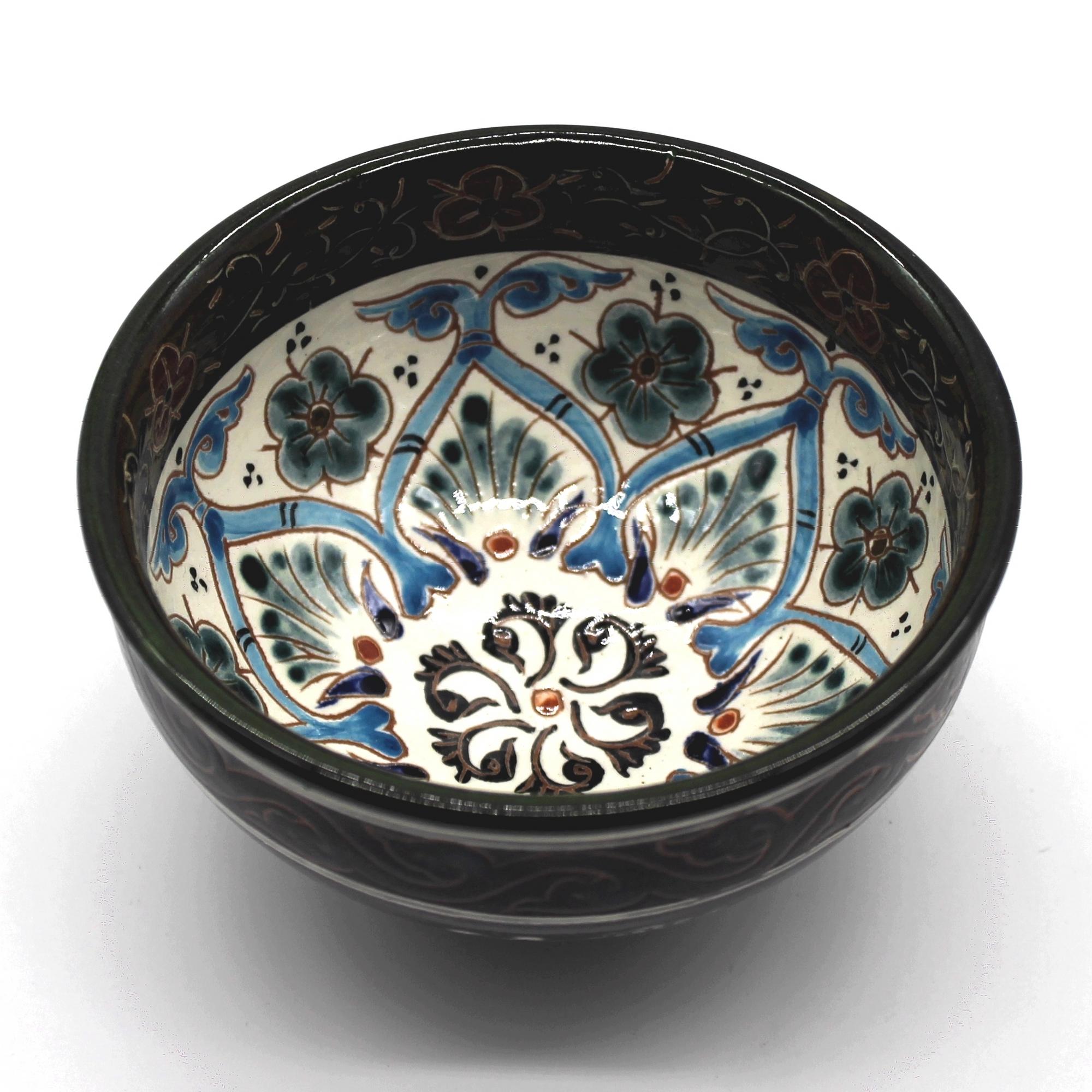 Авторская пиала «Цветок» — ручная работа и роспись Таксиё, Риштанская керамика