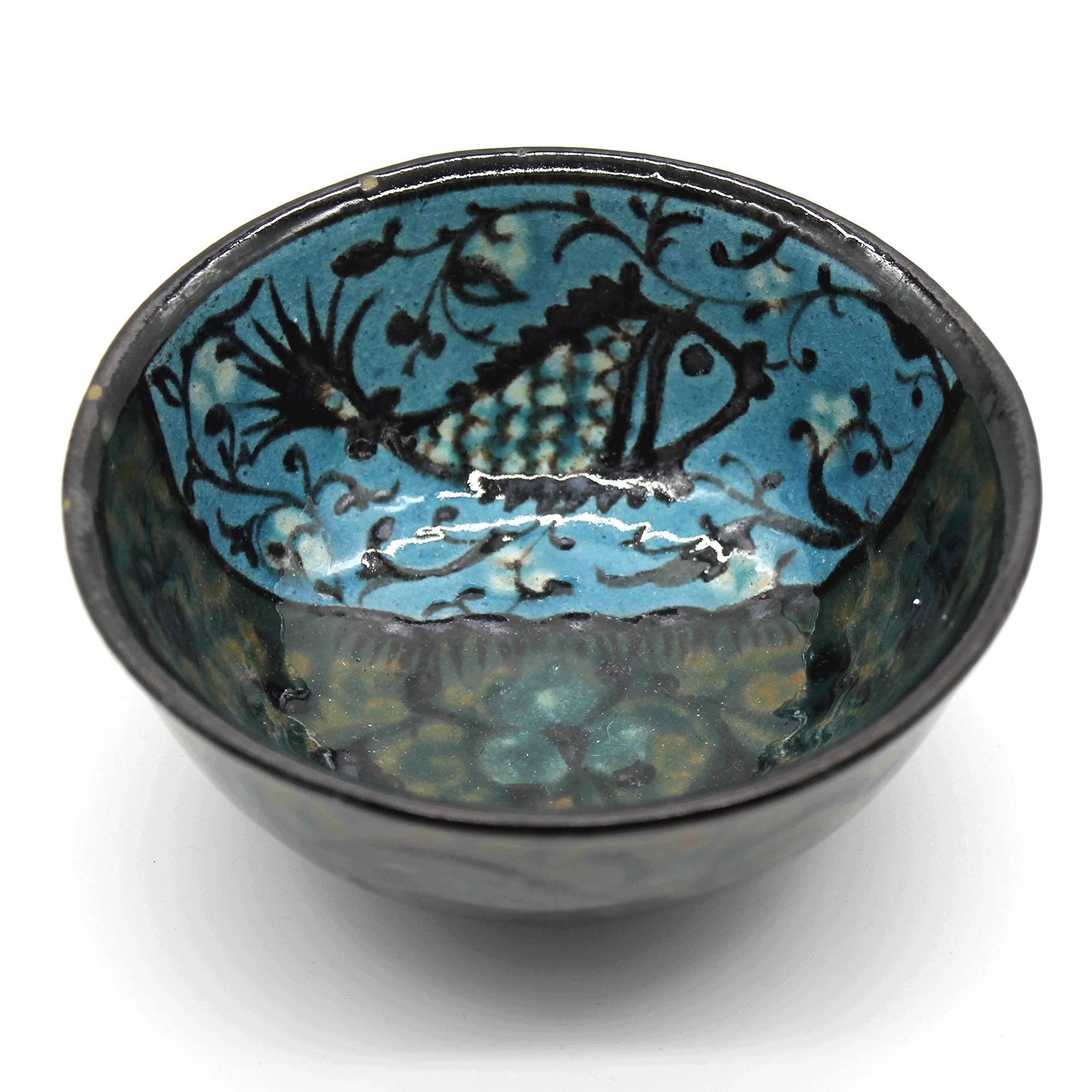 Салатник (косушка) "Рыба" — авторская риштанская керамика ручной работы Алишера Назирова