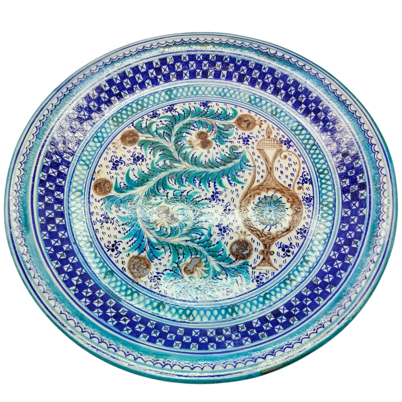 Ляган узбекский ручной работы 50 см, Исмаил Комилов | Риштанская керамика