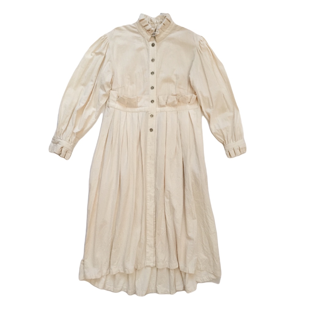 Button-front ruffle dress