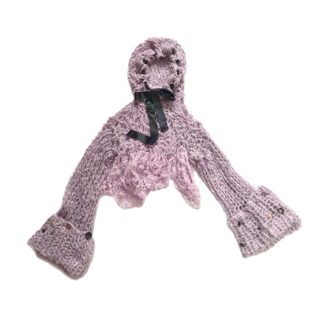 Lilac hooded knit