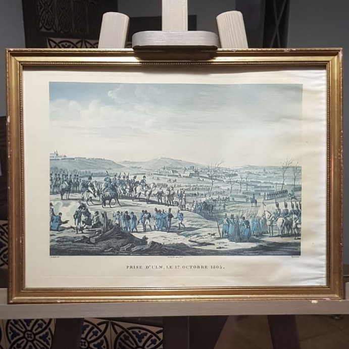 Коллекция из двух гравюр "Поход Наполеона" Битва под Ульмом и Вход в Берлин, 49х37, Франция