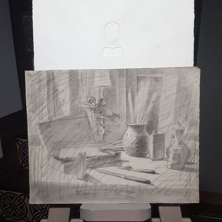 Начало ХХ века, 4 редкие работы углем, 22х32, Франция