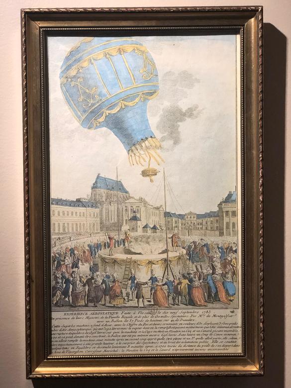 Гравюра ХХ век "Монгольфьер", Франция, 27х41
