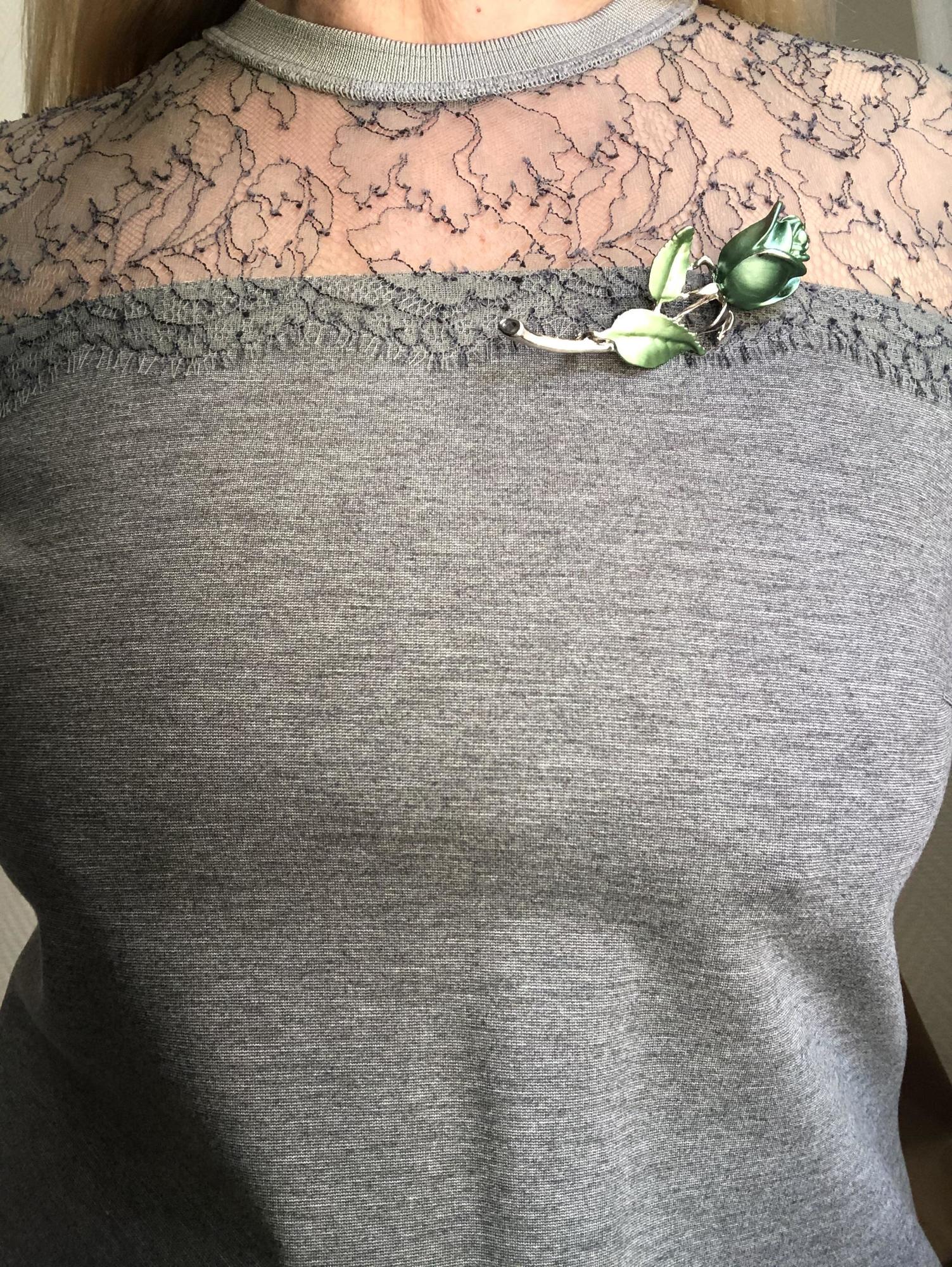 Брошь «Роза» металл, бижутерия, Франция