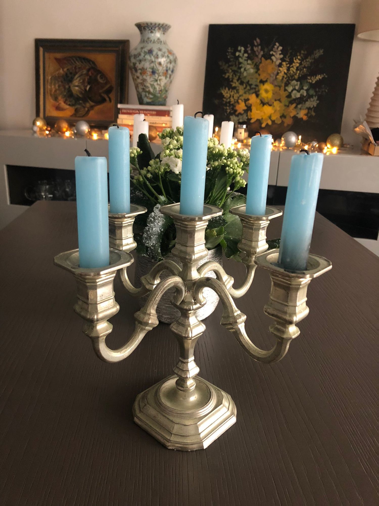 ПАРА КАНДЕЛЯБРОВ посеребрение 5 РОЖКОВ