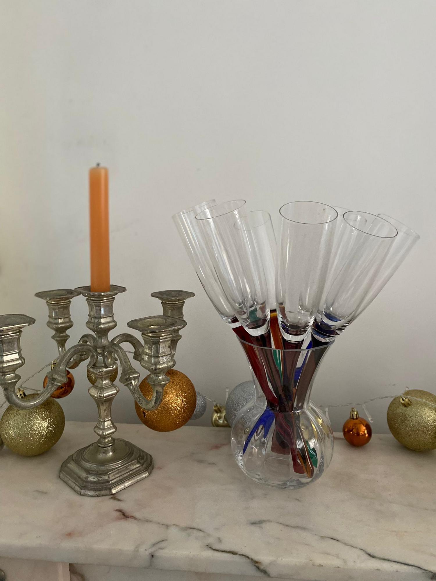 Фужеры флоте для шампанского 8 шт винтаж Франция