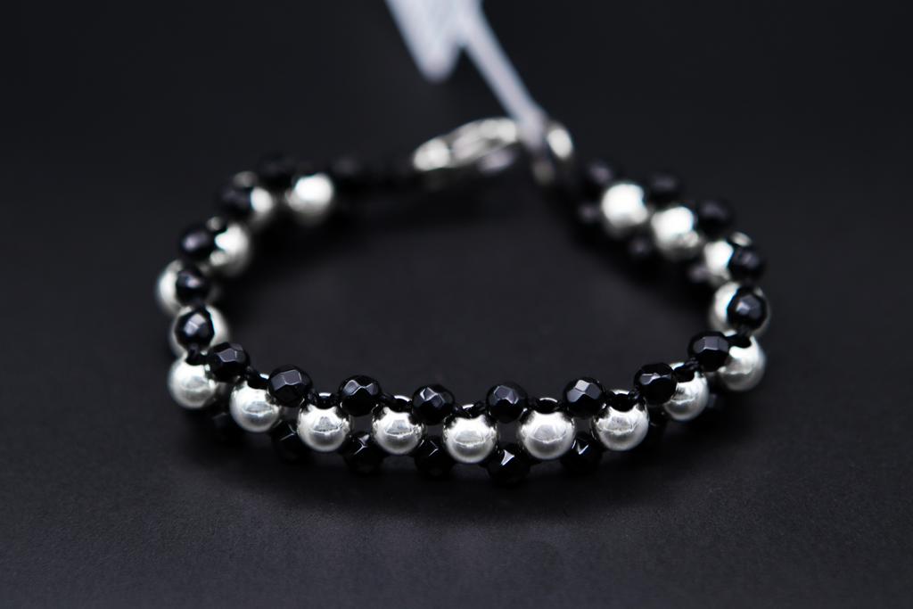 Браслет, серебро/оникс Am027