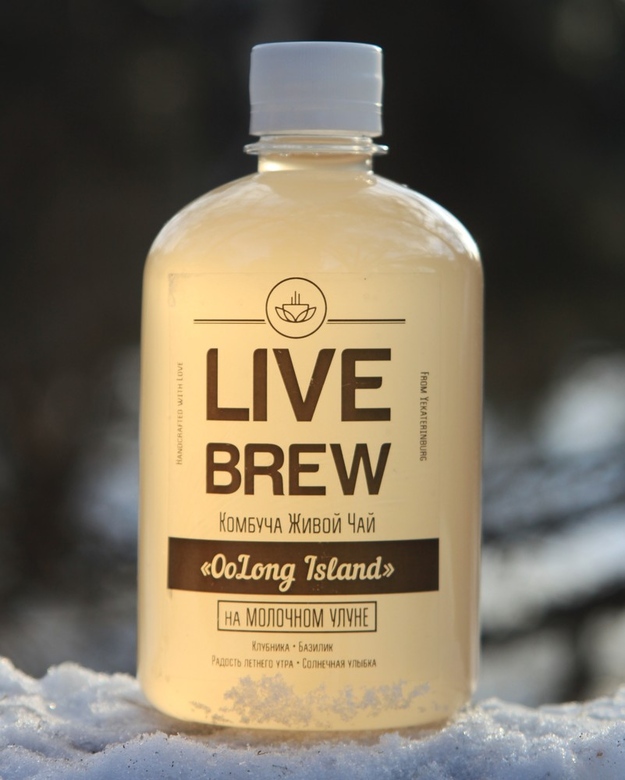 Комбуча "Oolong Island" на Молочном улуне (Клубника + Базилик)