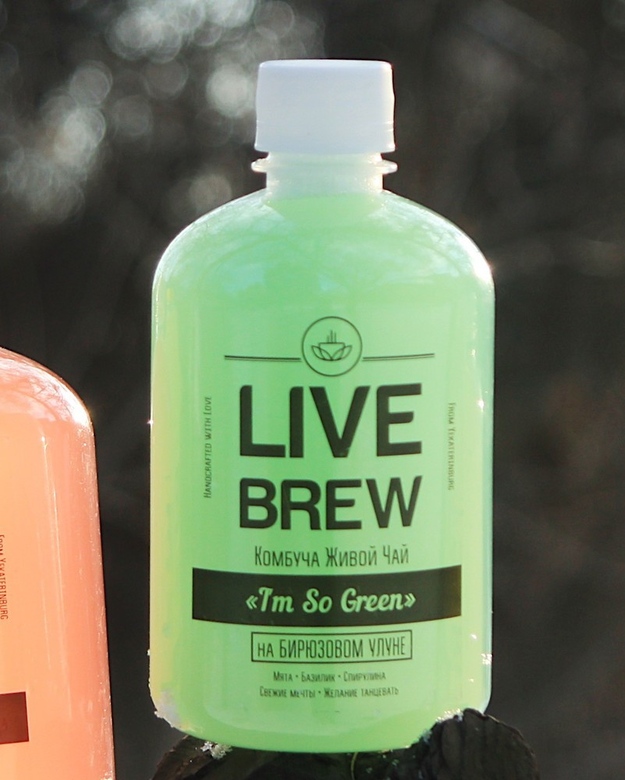 Комбуча "I'm So Green" на Бирюзовом улуне (Мята+Спирулина+Базилик)