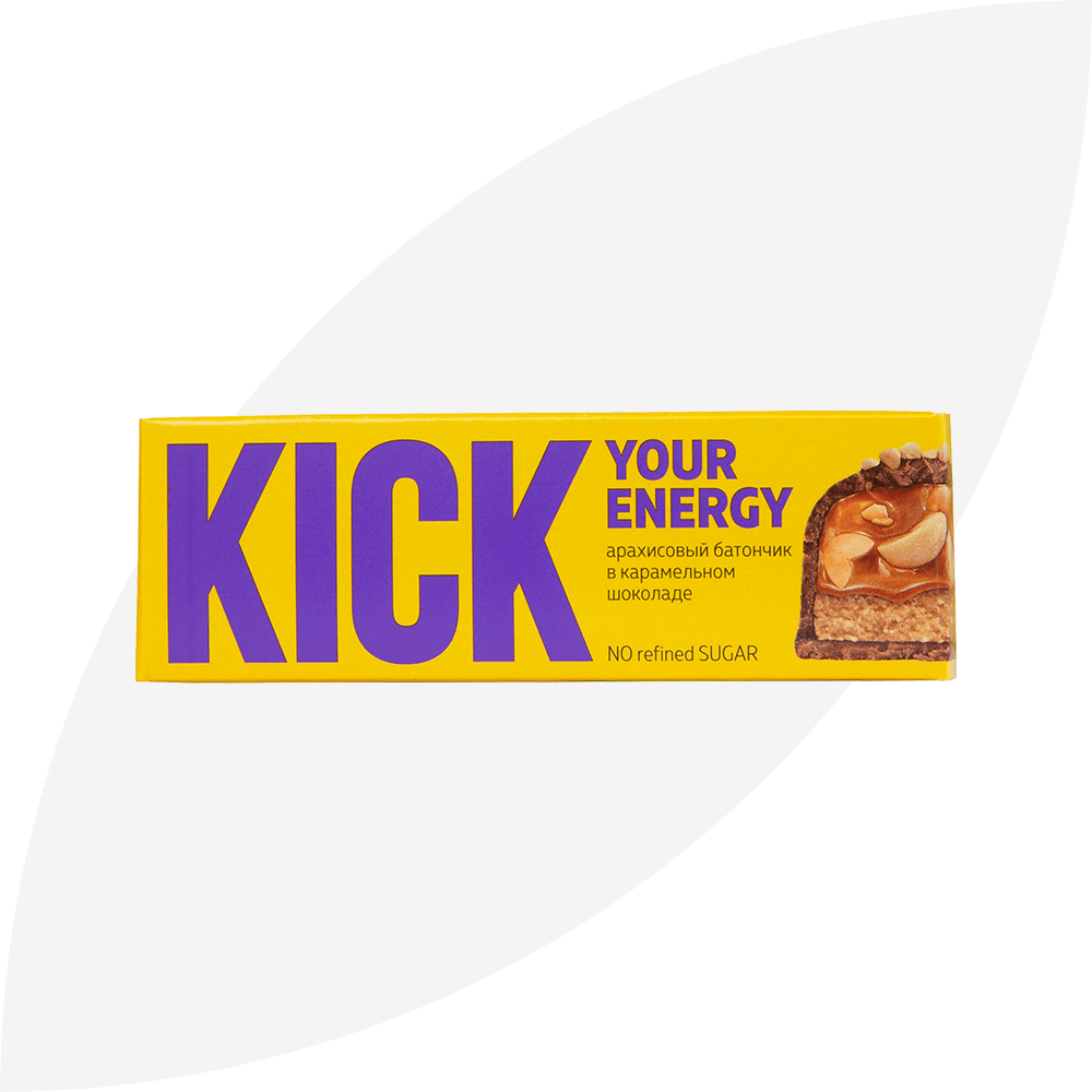 Арахисовый батончик KICK в карамельном шоколаде
